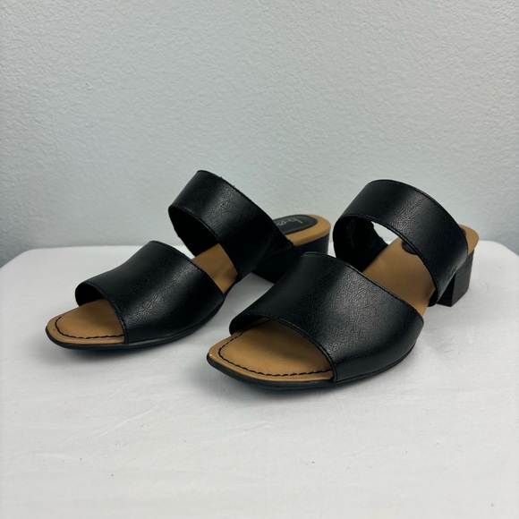 b.o.c Lyanna Black Vegan Double Strap Sandals - Picture 3 of 8